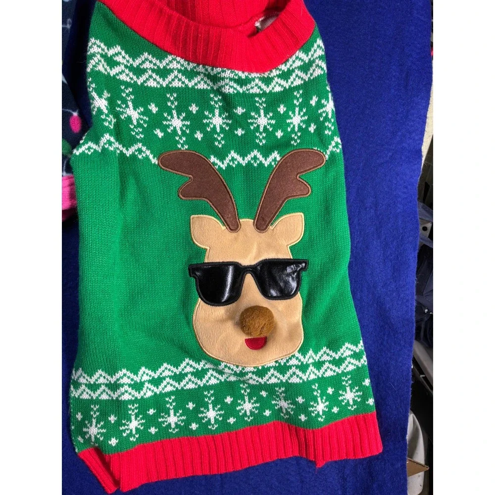 Holiday Christmas Dog Clothes Bundle Chewy Disney Sweaters Pajamas Multi Color